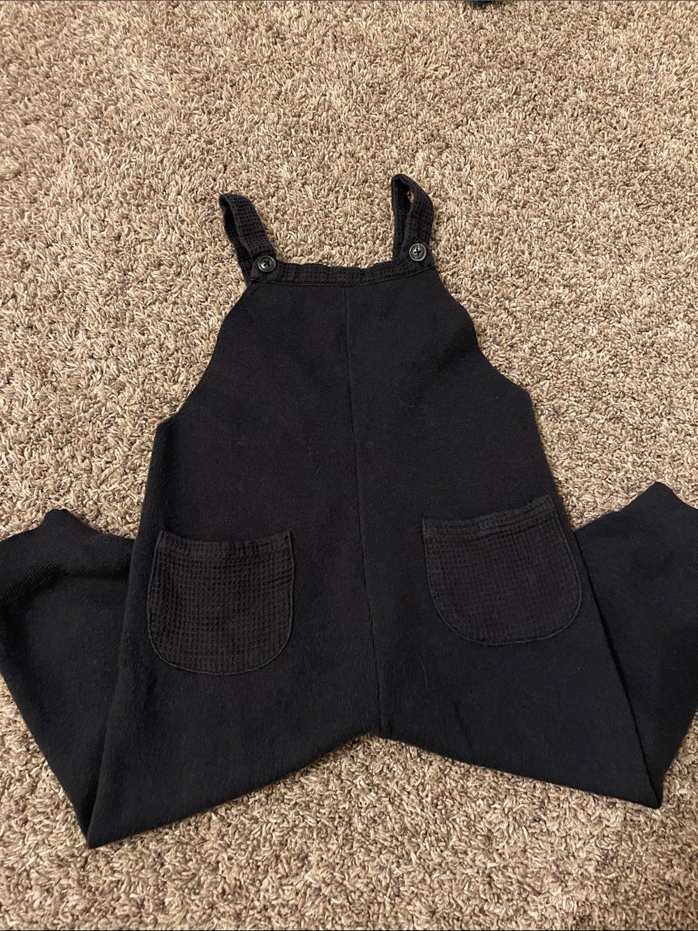 Zara Black kids 3/4 T Knit Overall Jumpsuit